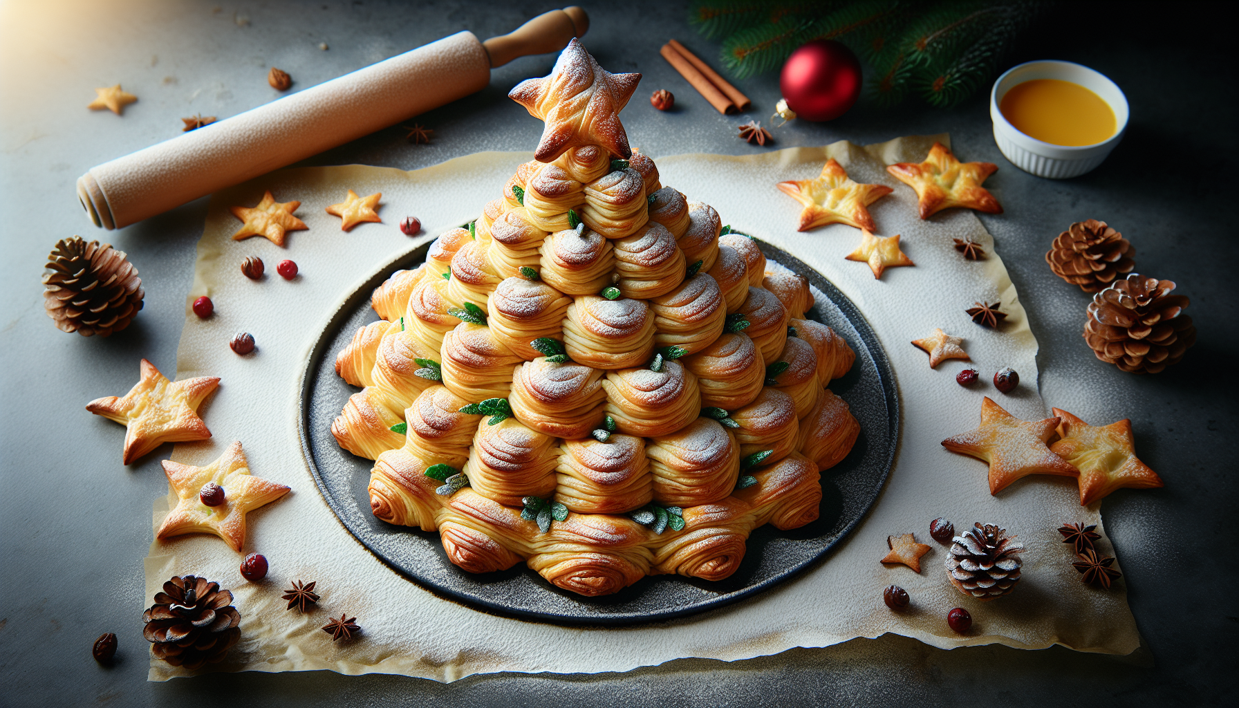 albero di natale di pasta sfoglia